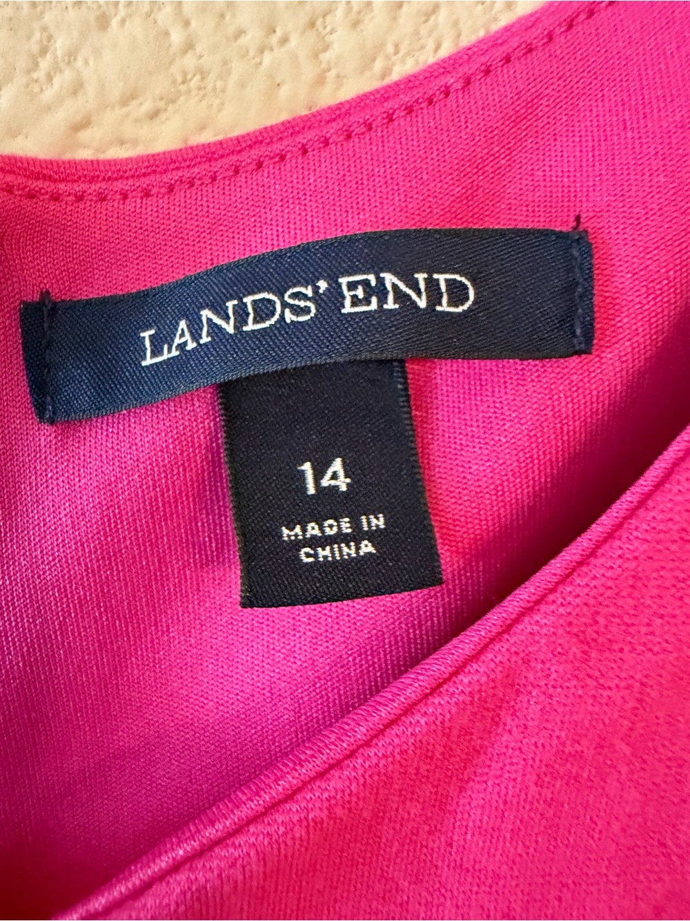 Lands' End Vibrant Pink Sleeveless Midi Sheath Dress - Picture 3 of 4